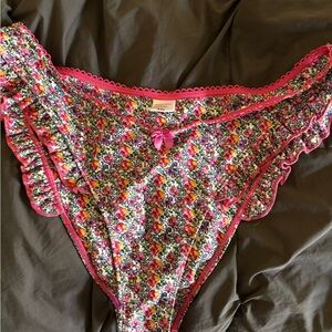Strawberry Milk Mob Floral Swim Bottoms - Pink and Purple